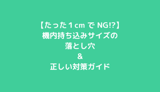 【たった１cm で NG!?】機内持ち込みサイズの落とし穴と正しい対策ガイド
