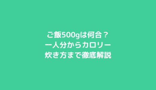 ご飯500gは何合？一人分からカロリー・炊き方まで徹底解説